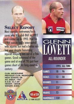 1996 Select AFL #105 Glenn Lovett Back